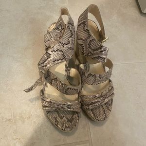 Snake Print Wedges